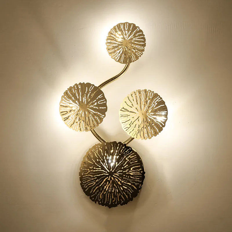 Nordic Modern Minimalist Hardware Lotus Leaf Wall Lamp Bedroom Living Room Study Lighting