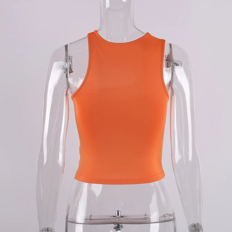 Cut Out Sexy Crop Off Shoulder Solid Skinny Sport Short Tops Women Tank Irregular Summer Tube Tops