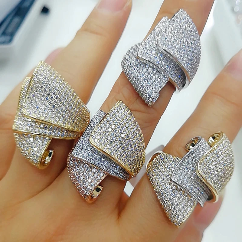 Bride Talk Big Ring Luxury Conch Design Zirconia Stones 2021 Women Wedding Party Jewelry High Quality Jewellery Accessories