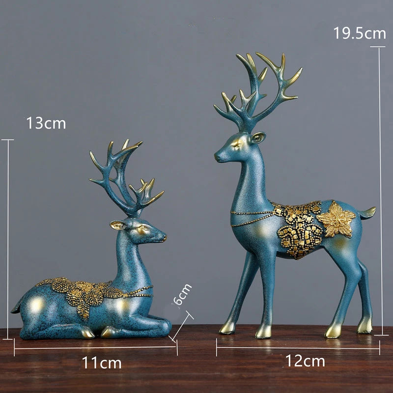 Nordic home decoration Deer Head Resin Statue figurine Home Decor Statues accessories/modern Sculpture beelden decoratie Art