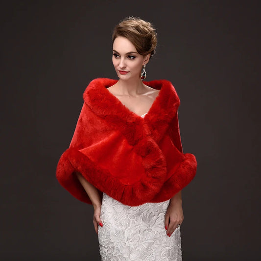 Elegant Bridal Capes Faux Fur  Winter  Bridal Wraps Coat  Gelinlik Accessories EE7704