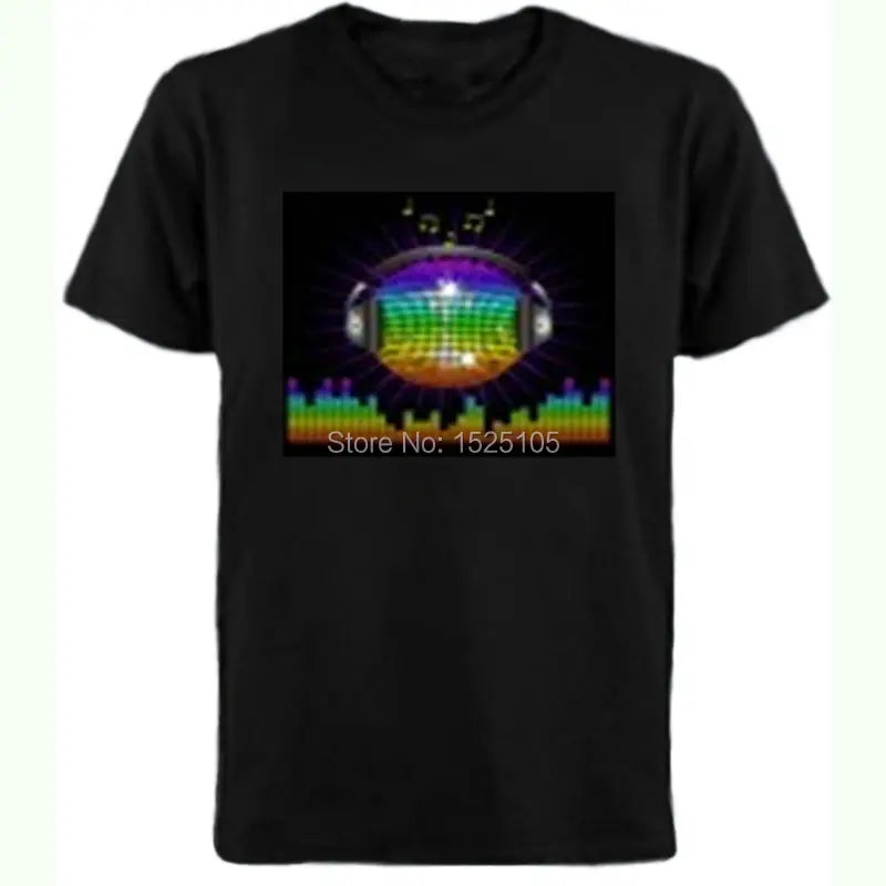 Popular Sound Active Equalizer El T-shirt Equalizer Light Up Down Led Tshirt Flashing Music Activated Led T Shirts Men Women Tee
