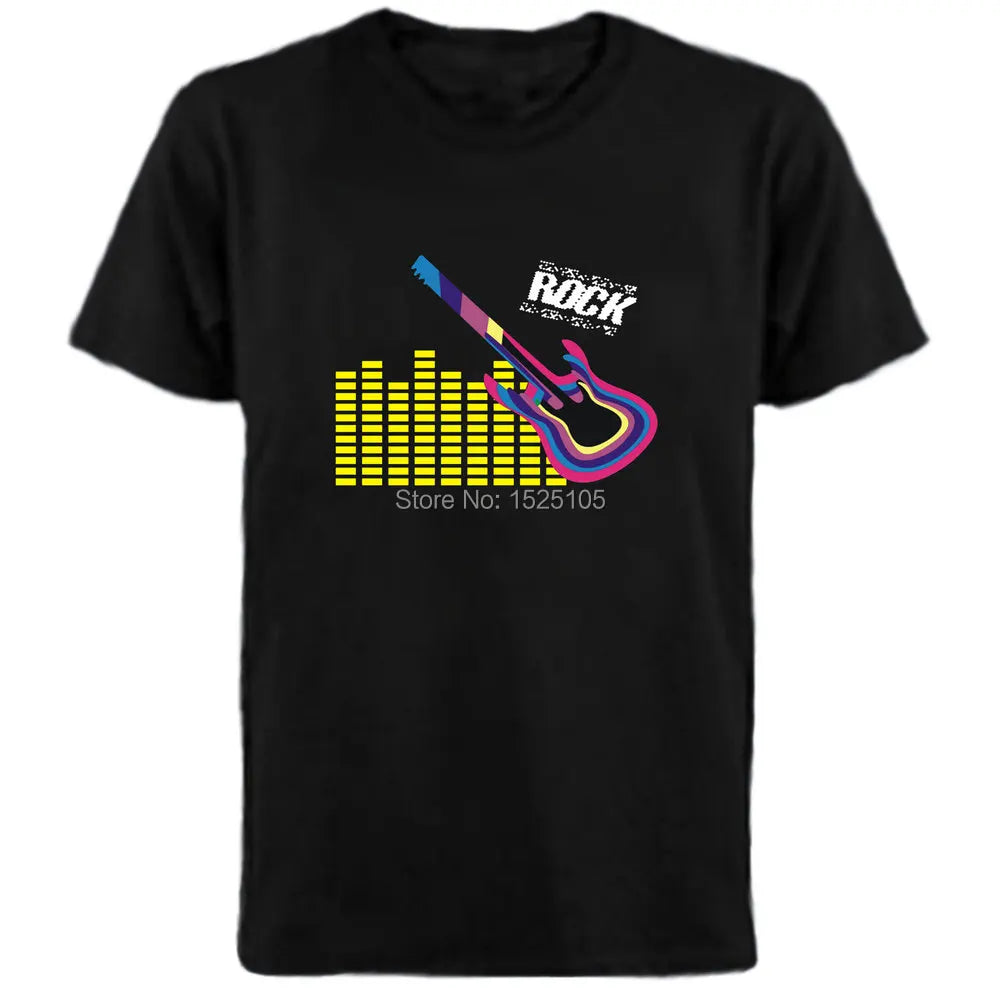 Popular Sound Active Equalizer El T-shirt Equalizer Light Up Down Led Tshirt Flashing Music Activated Led T Shirts Men Women Tee