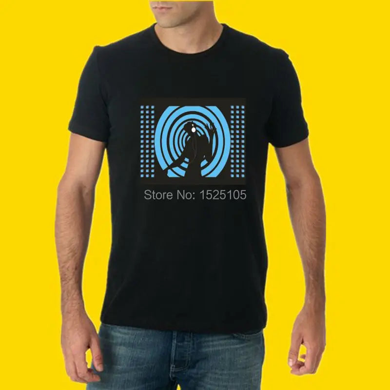 Popular Sound Active Equalizer El T-shirt Equalizer Light Up Down Led Tshirt Flashing Music Activated Led T Shirts Men Women Tee
