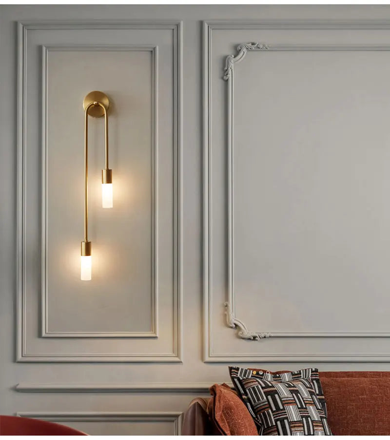 Hot Sale LED Wall Lamp Nordic Brass Wall Lamp Bedroom Bedside Reading Corridor Aisle Home Interior Decoration Lighting