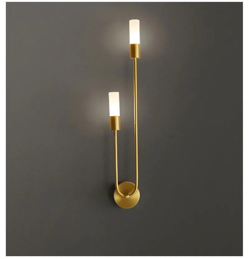 Hot Sale LED Wall Lamp Nordic Brass Wall Lamp Bedroom Bedside Reading Corridor Aisle Home Interior Decoration Lighting
