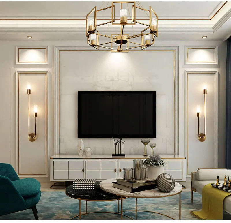 Hot Sale LED Wall Lamp Nordic Brass Wall Lamp Bedroom Bedside Reading Corridor Aisle Home Interior Decoration Lighting