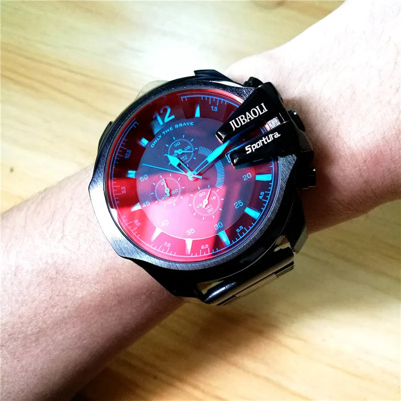 Top Brand Chronograph Watches Men Large Dial Multifunction Military Quartz Business Creative Sports Wristwatch Relogio Masculino