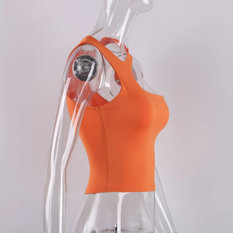 Cut Out Sexy Crop Off Shoulder Solid Skinny Sport Short Tops Women Tank Irregular Summer Tube Tops