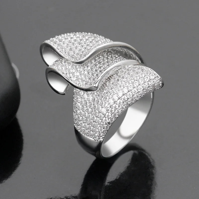 Bride Talk Big Ring Luxury Conch Design Zirconia Stones 2021 Women Wedding Party Jewelry High Quality Jewellery Accessories