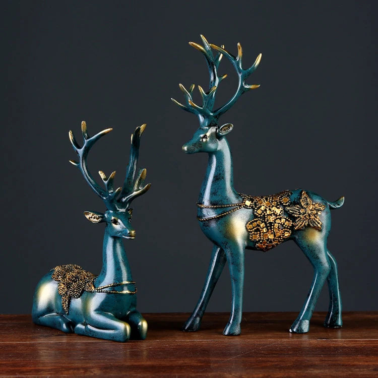 Nordic home decoration Deer Head Resin Statue figurine Home Decor Statues accessories/modern Sculpture beelden decoratie Art