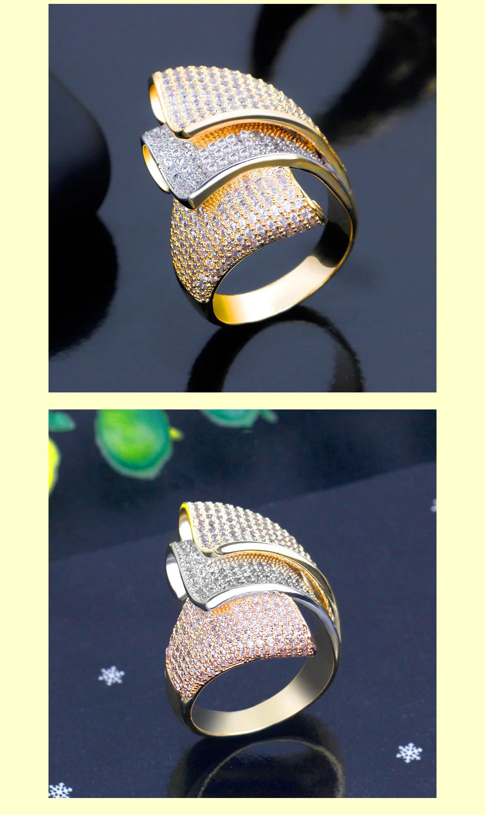 Bride Talk Big Ring Luxury Conch Design Zirconia Stones 2021 Women Wedding Party Jewelry High Quality Jewellery Accessories