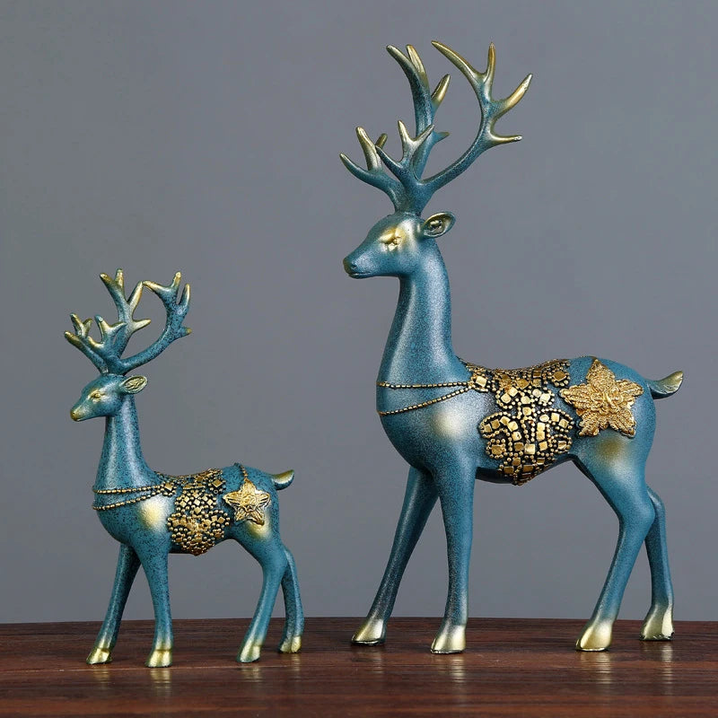 Nordic home decoration Deer Head Resin Statue figurine Home Decor Statues accessories/modern Sculpture beelden decoratie Art