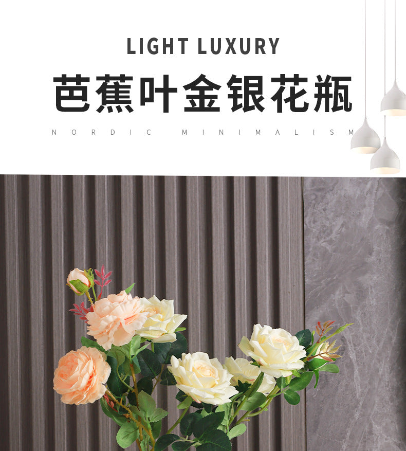 Nordic light luxury gold painted ceramic high-end vases, personalized living room, porch decoration, TV cabinet, creative home d