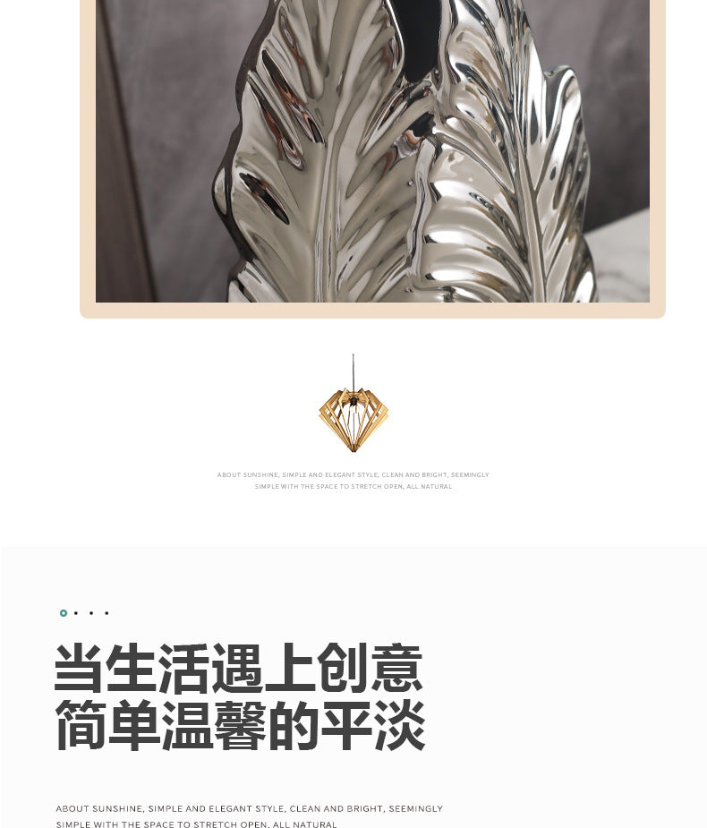 Nordic light luxury gold painted ceramic high-end vases, personalized living room, porch decoration, TV cabinet, creative home d