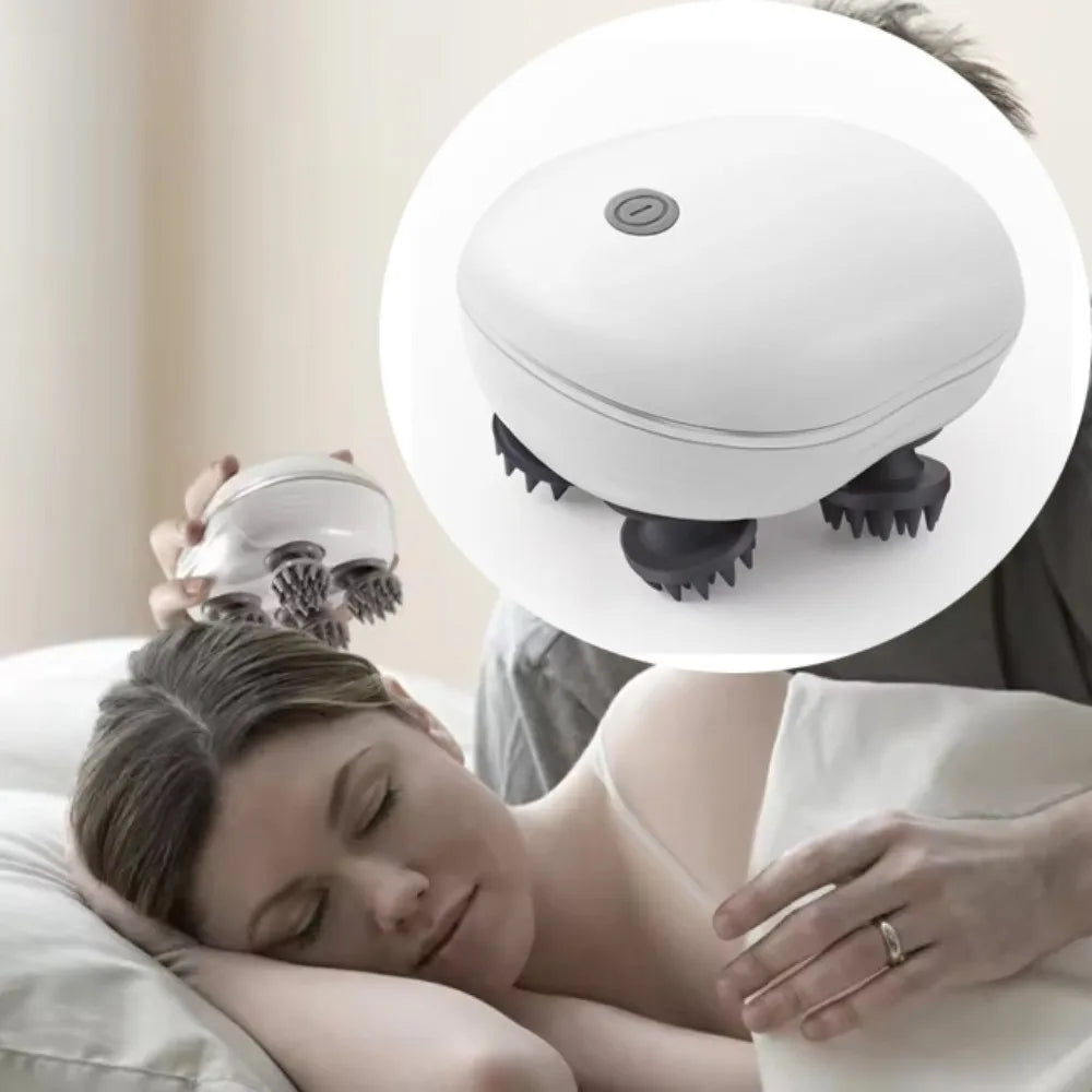Portable Electric Head Massager Scalp Relax Vibration Scalp Massager Rechargeable Kneading Head Massage Machine Women/Men