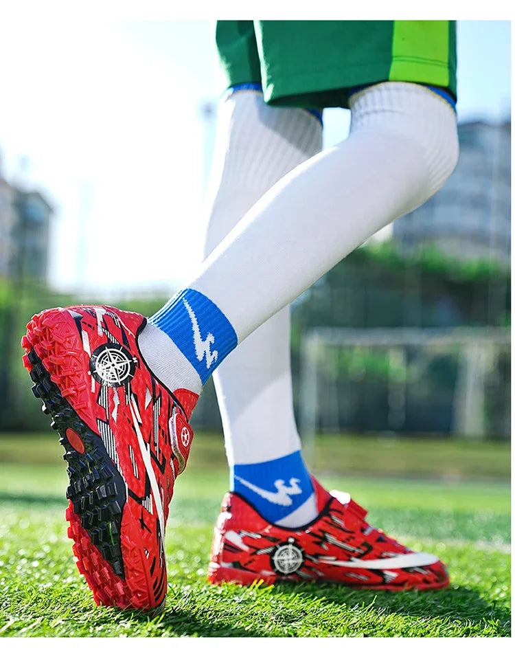 Boys Professional Football Training Shoes Running Sports Shoes Athletic Cleats Primary School Students Long Nails