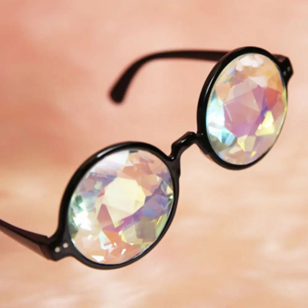 Kaleidoscope Psychedelic Eyeglasses Men Women Funny Round Sunglasses Rave Festival Stylish Female Carnival Party Queen Glasses
