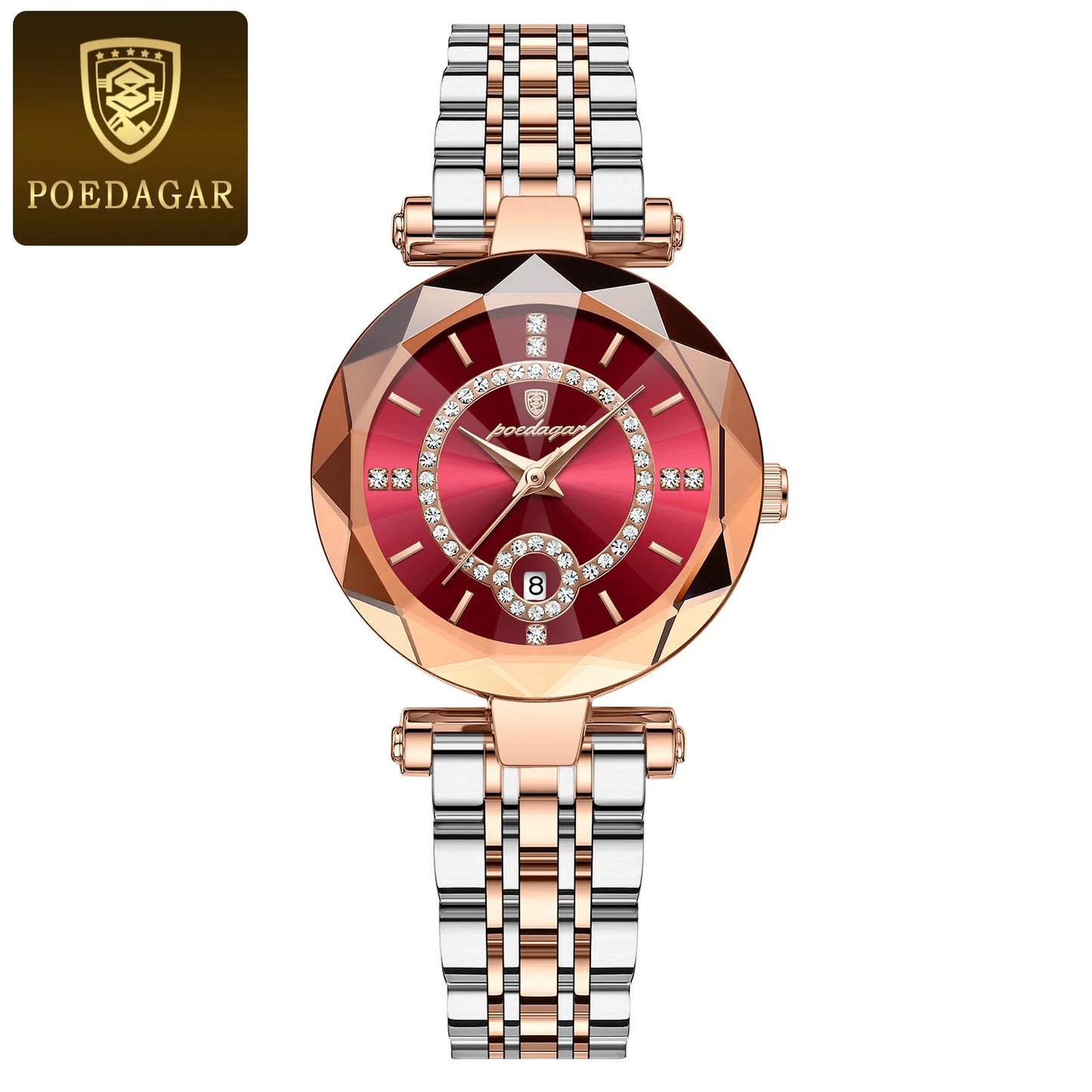 POEDAGAR Luxury Original Watches For Women Waterproof Stainless Steel Date Ladies Watch Diamond Fashion Quartz Woman Watch Reloj