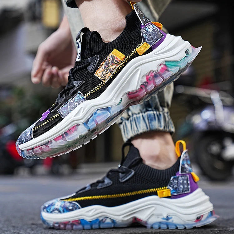 Men's Casual Sneakers Breathable Luxury Trainer Race Shoes Fashion Loafers Running Shoes for Male Comfortable Tenis