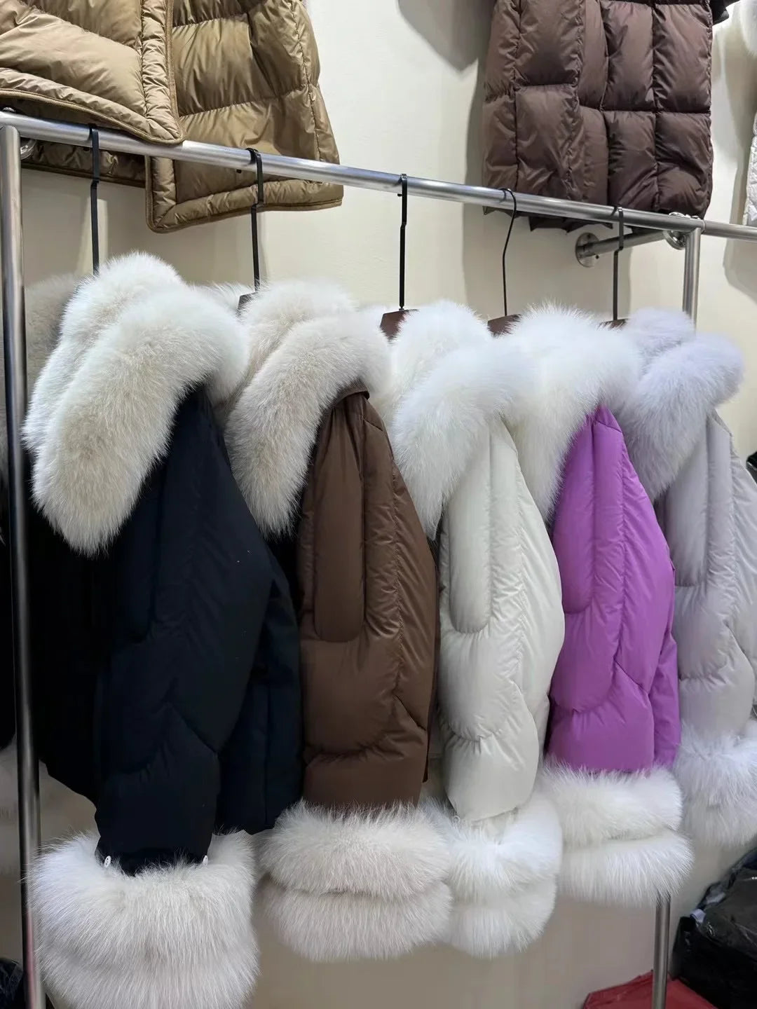 Natural Fox Fur Jacket Fashion Women Winter Luxury White Goose Down Jacket Thicken Female Casual Parkas Fur Collar Puffer Coat