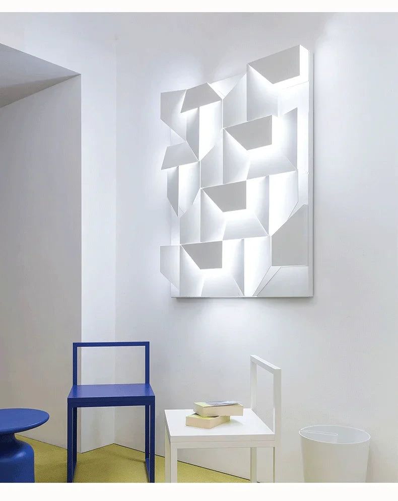 Modern Indoor Wall Lamp Geometric Design LED Sconce Background Light for Living Room Bedroom Hallway Home Decoration Lighting