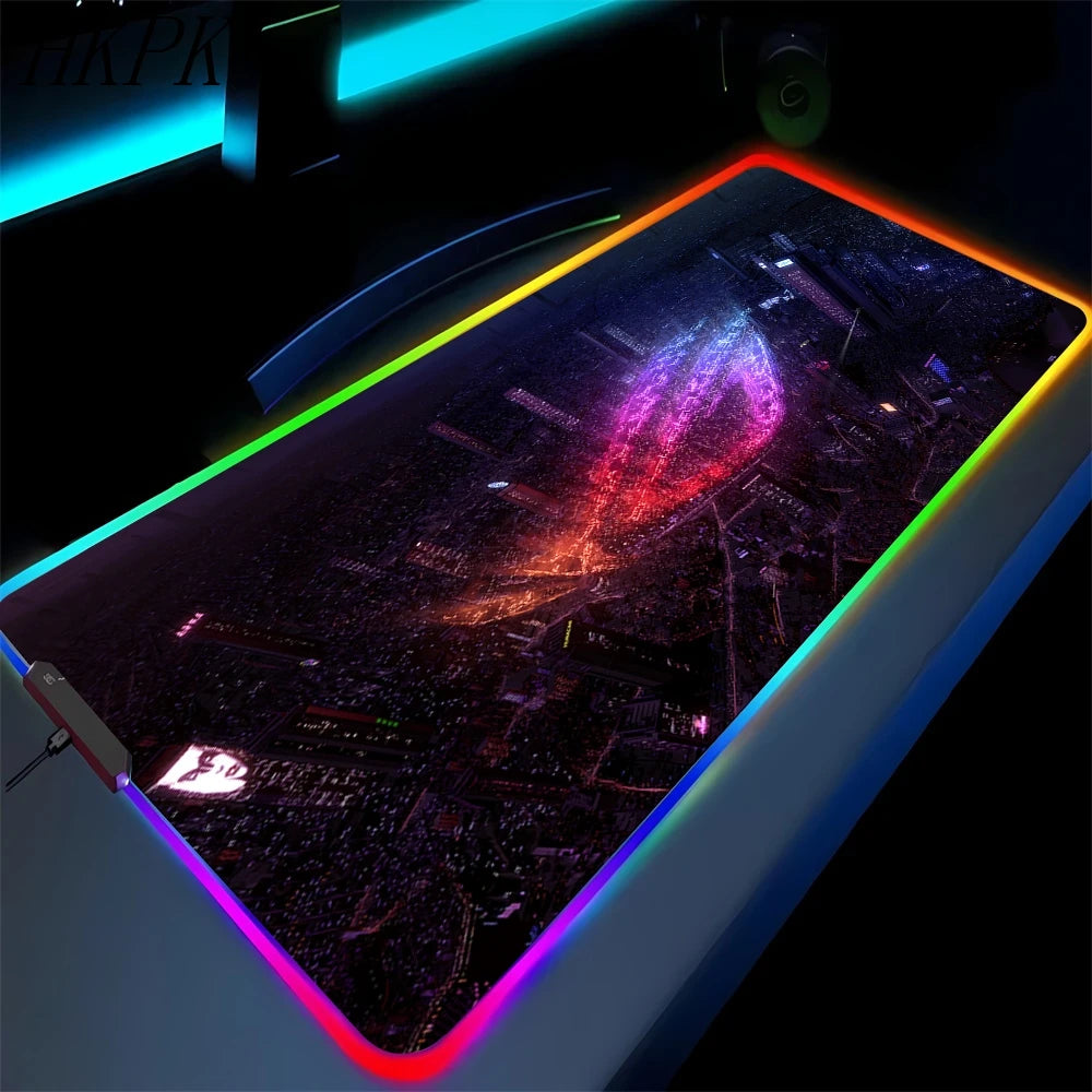 Black Mouse Pad Asus Rgb Gaming Mause Mat Anime Mats Gamer Rug Pc Xxl Cute Pads Large Game Keyboard Carpet Backlight Mousepad