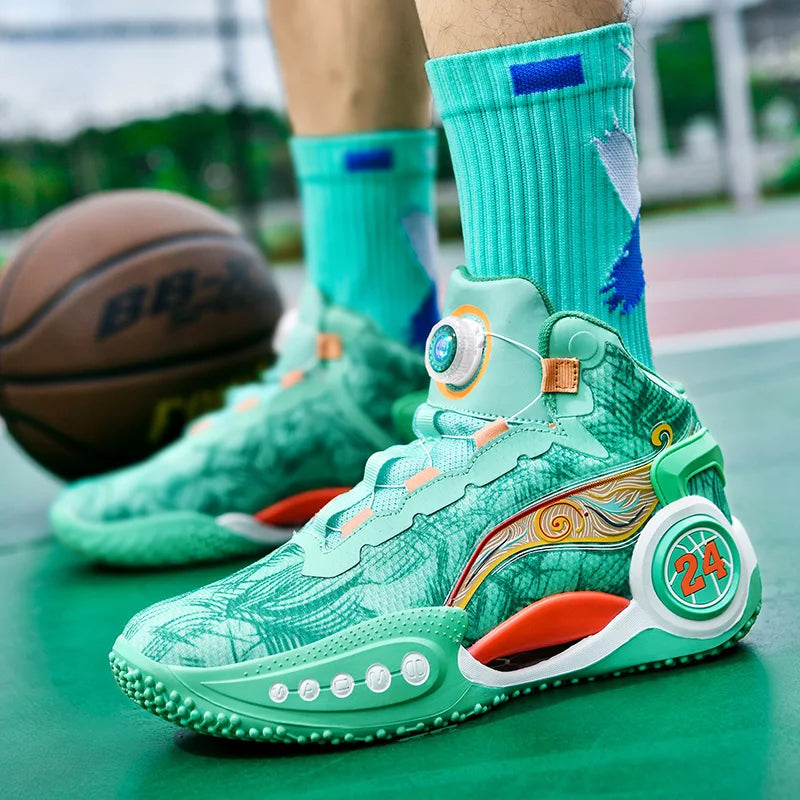 Men's Basketball Shoes Breathable Cushioning Non-Slip Wearable Sports Shoes Gym Training Athletic Basketball Sneakers for Women