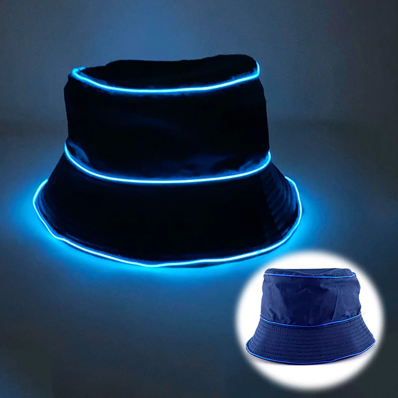 Glowing Decor  Supplies Luminous Cowboy hat  LED Pearlescent Cowboy  Cap Fashion Neon Light Hat For Party