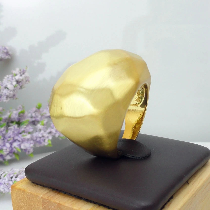 Yuminglai Fashion Big Rings for Women Gifts Daily Party Wear Jewelry Luxury Gold Plated Ring FHK14118