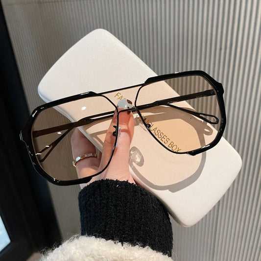 Oversized Sunglasses Women 2024 New Unique One Piece Fashion Sunglasses For Men UV400 Punk Glasses Trending Female Eyewear UV400