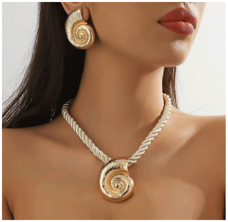 3 Pcs/set Simple Fashion Starfish Pendant Necklace Ocean Style Party Banquet Exaggerated Earrings Personalized Women Jewelry Set