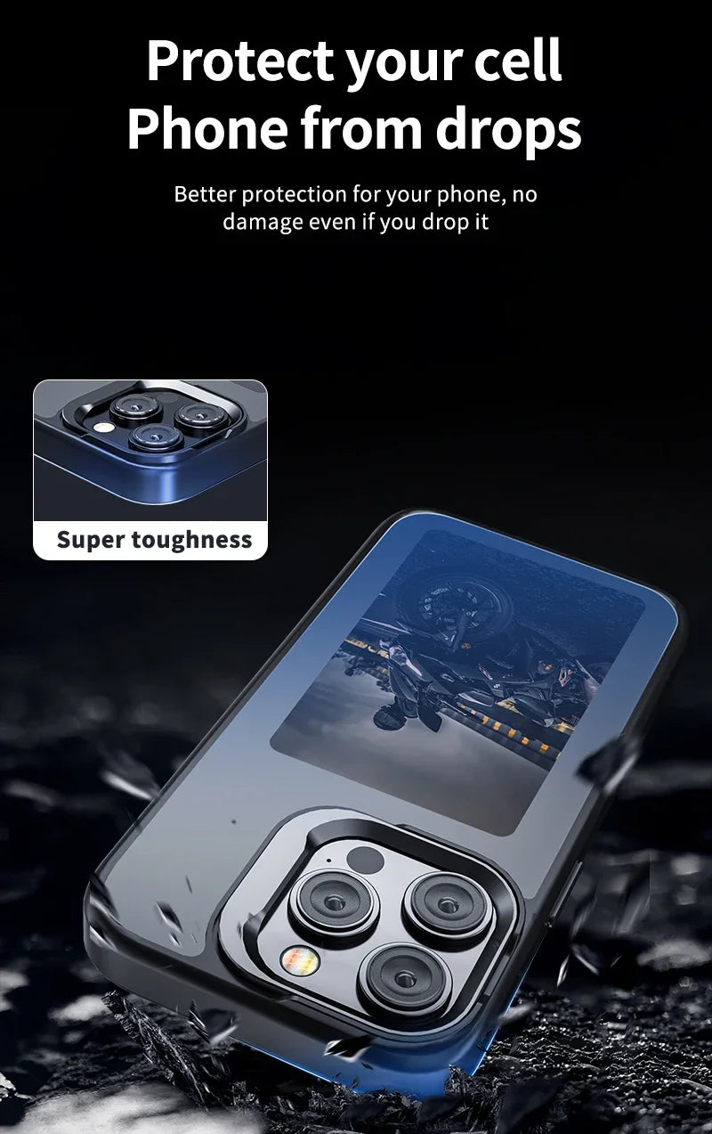 NFC Smart E-ink Screen Phone Case For IPhone 16 15 14 13 12 11 Pro Max DIY Batteryless NFC Phone Case