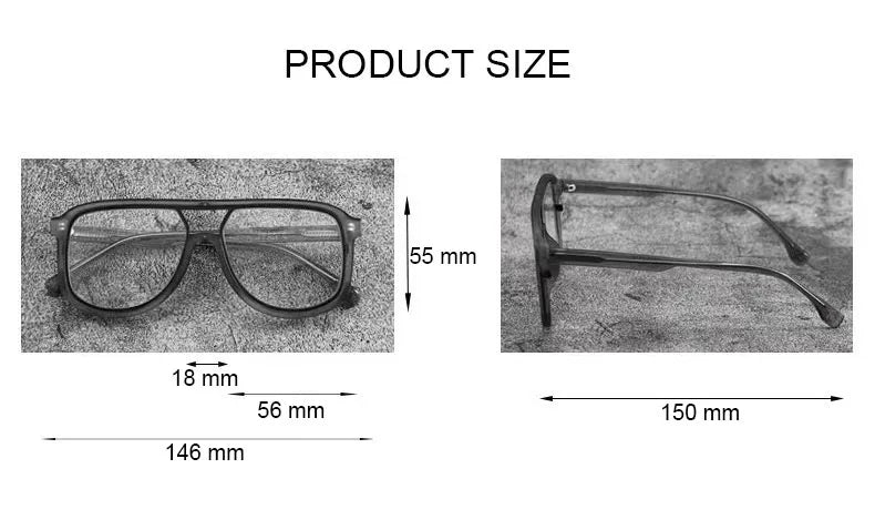 Fashoin Large Frame Anti Blue Light Glasses Frame Men Women Oversized Optical Prescription Eyewear Computer Goggles Eyeglasses