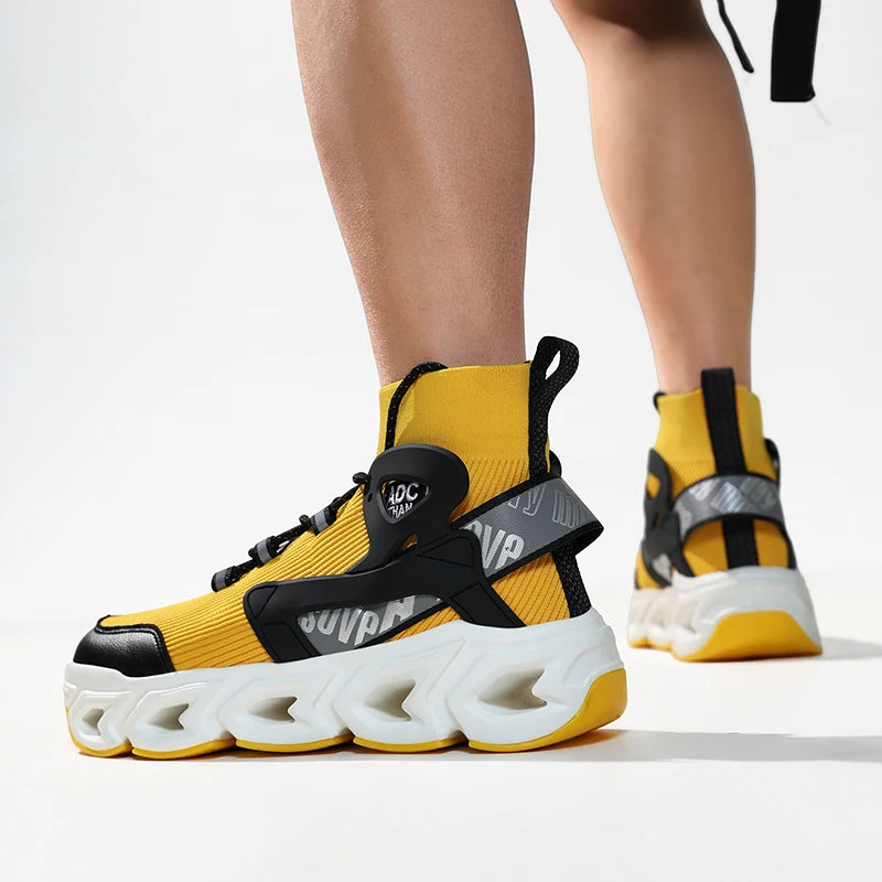 Hip-hop Sneakers Men High-tops High-street Sports Shoes Brand Designer Leisure Shoe Men Comfy Breathable Walking Shoes Male