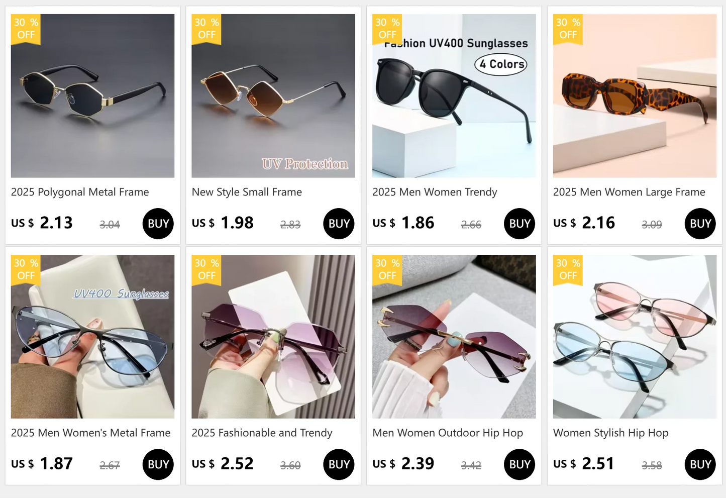 Round Double Color Sunglasses for Women Men Retro Trendy UV400 Sun Glasses Goggles Outdoor Hip Hop Travel Beach Eyewear Goggles