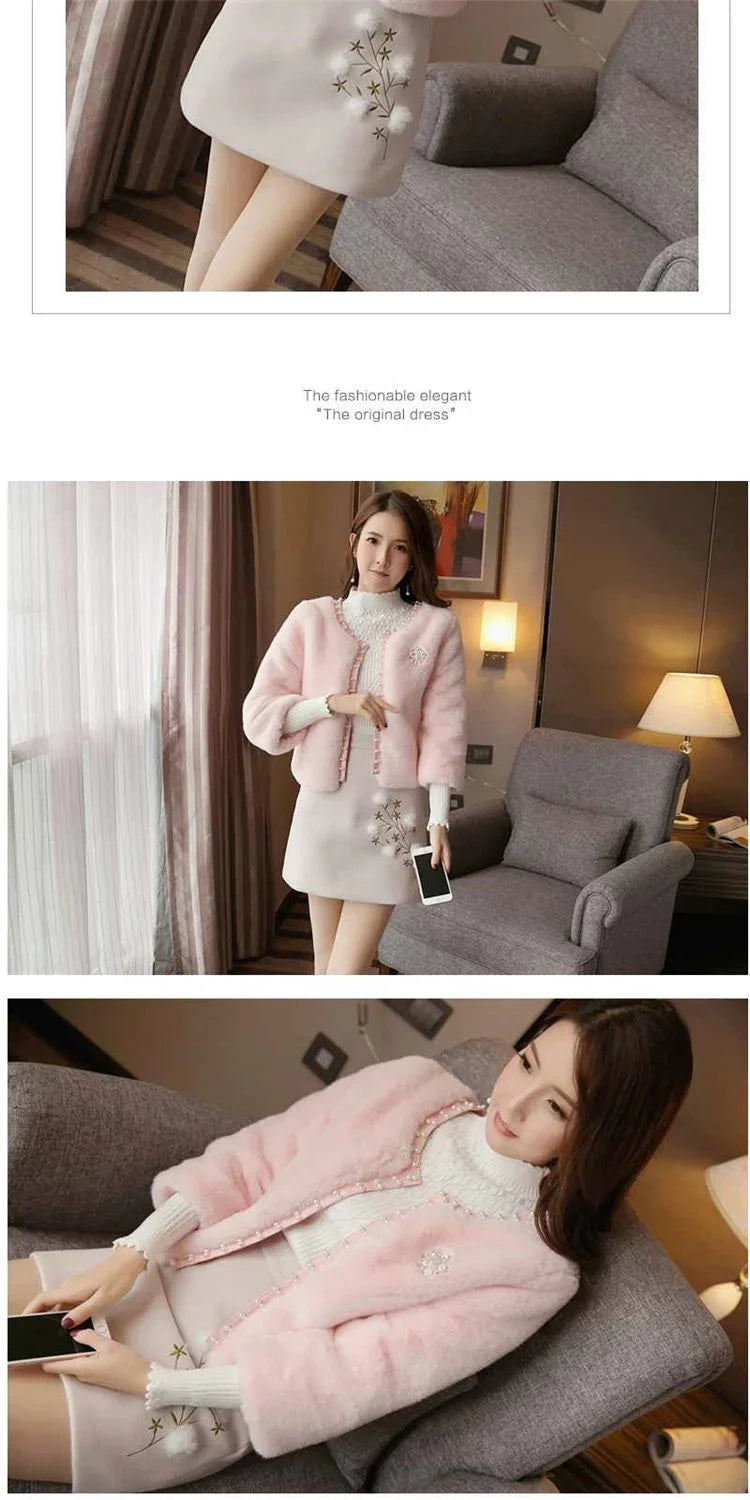 Jacket Women Faux Fur Coat Autumn And Winter Imitation Fur Short Coat Overcoat Women's Clothes Veste Femme