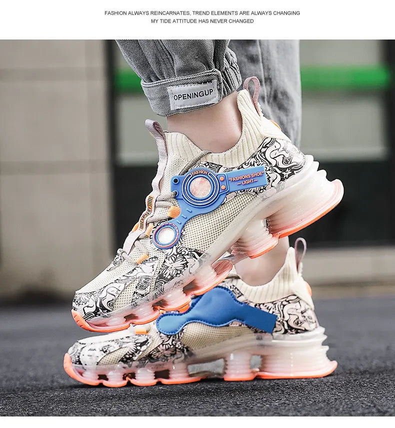 YRZL Men Sneakers Tenis Luxury Designer Shoes Mens High Quality Platform Sneakers Fashion Blade Loafers Running Shoes for Men