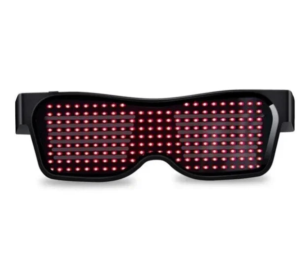 Multilingual LED Glasses Bluetooth DIY Text Graffiti RGBW/RED/Green Color for Halloween Party Rave Music Festival Glow Glasses