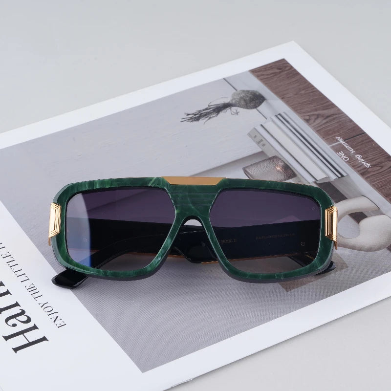 Germany Designer Brand Sunglasses High Quality Punk Thick Acetate Men Uv400 Gradient Eyeglasses with Case