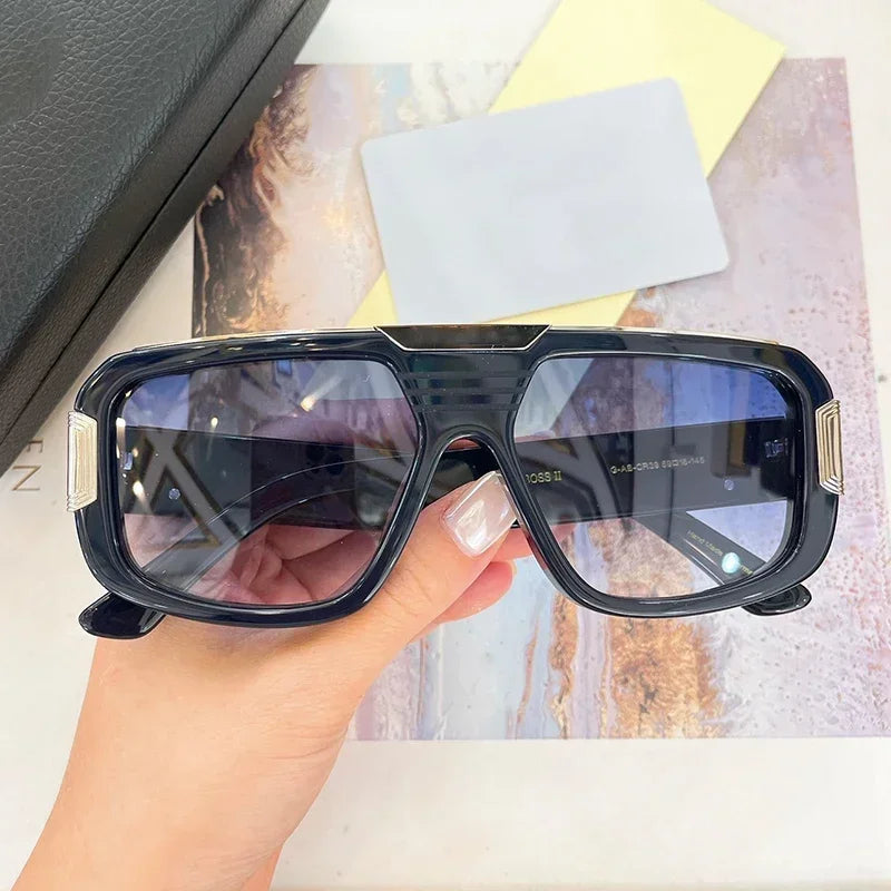 Germany Designer Brand Sunglasses High Quality Punk Thick Acetate Men Uv400 Gradient Eyeglasses with Case