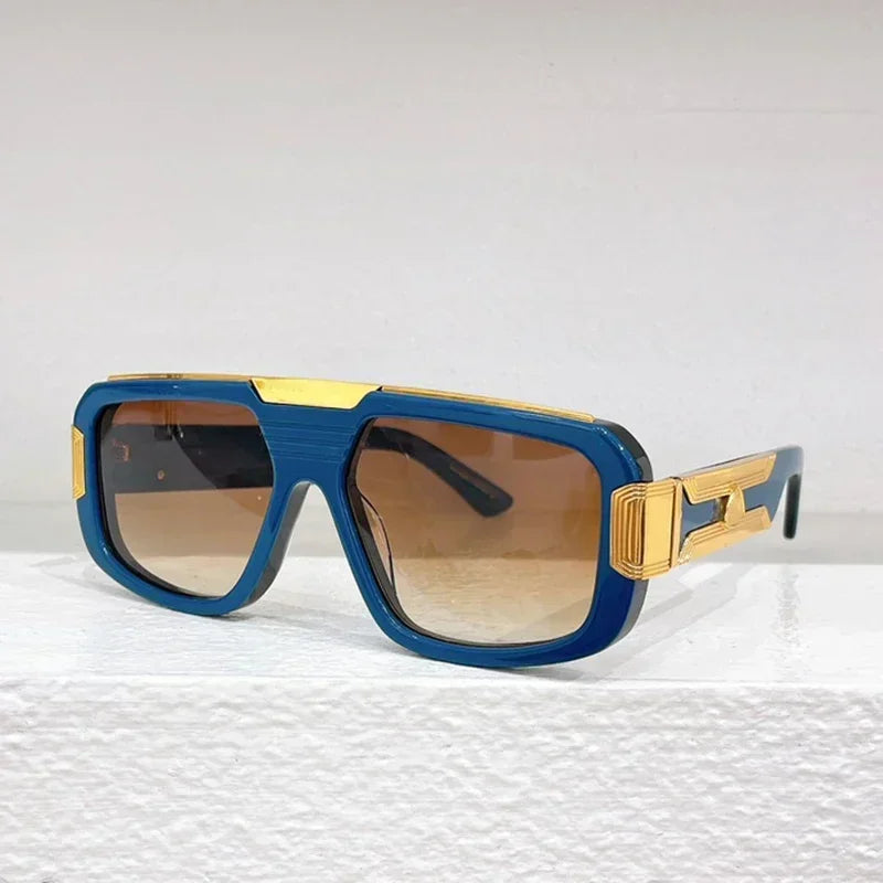 Germany Designer Brand Sunglasses High Quality Punk Thick Acetate Men Uv400 Gradient Eyeglasses with Case