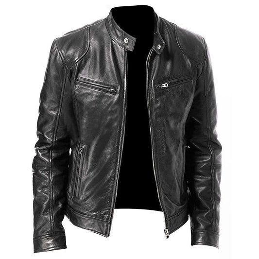 PU Leather Motorcycle Jacket Men's Chaqueta Moto Spring Autumn Motorbike Motocross Riding Jacket Protective Gear Racing Clothing