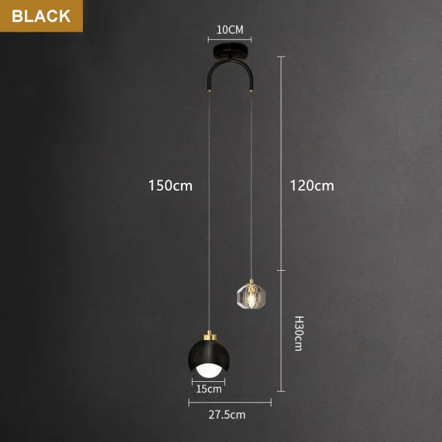 Nordic Luxury Crystal LED Chandelier Double Head Long Line Hanging Lamp For Home Decor Restaurant Bar Bedroom Pendant Lights