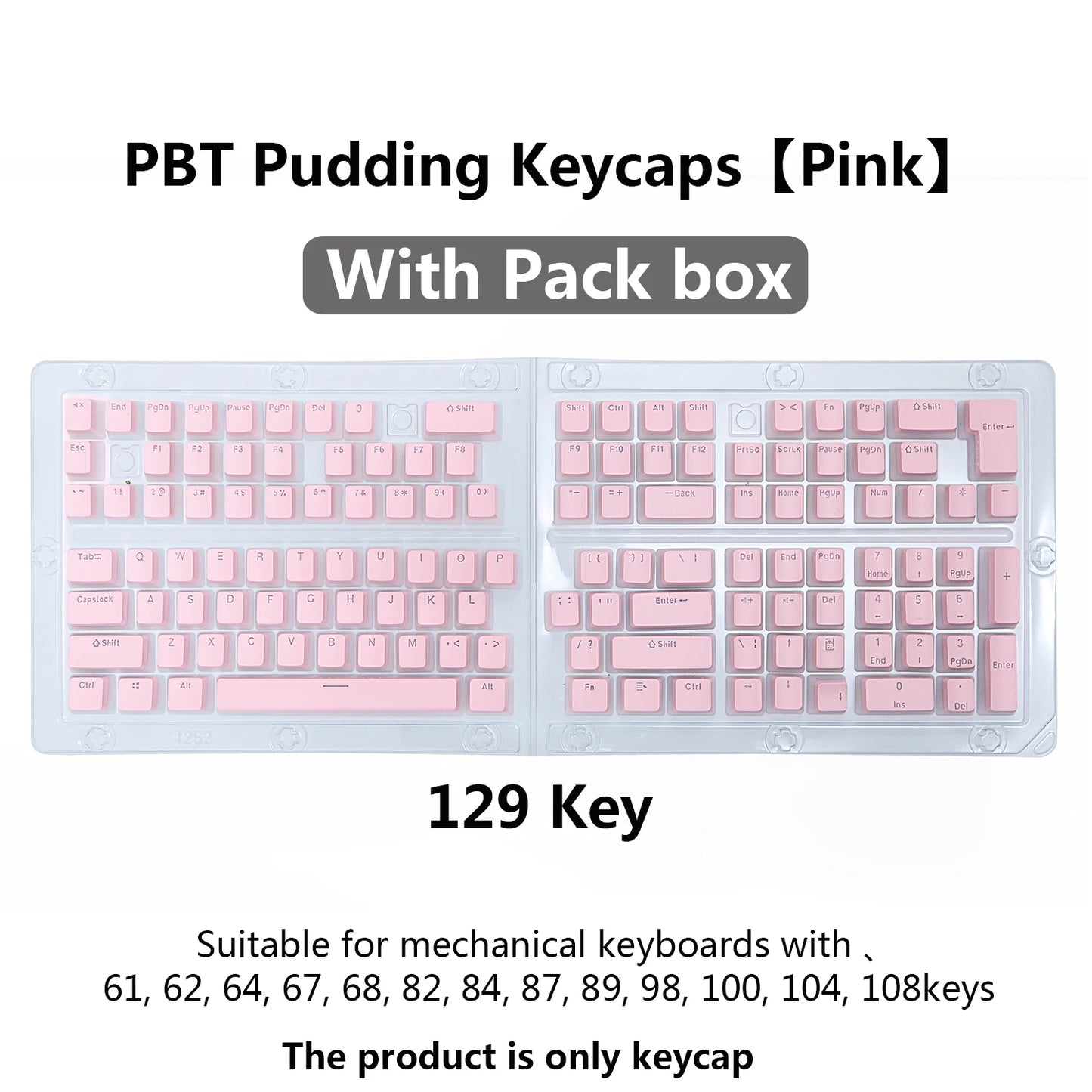 PBT Pudding Keycaps 129 keys Keycap OEM Profile Key cap For Mechanical Keyboard kit Mx Switch RGB backlit 87 104 Gamer Keyboards