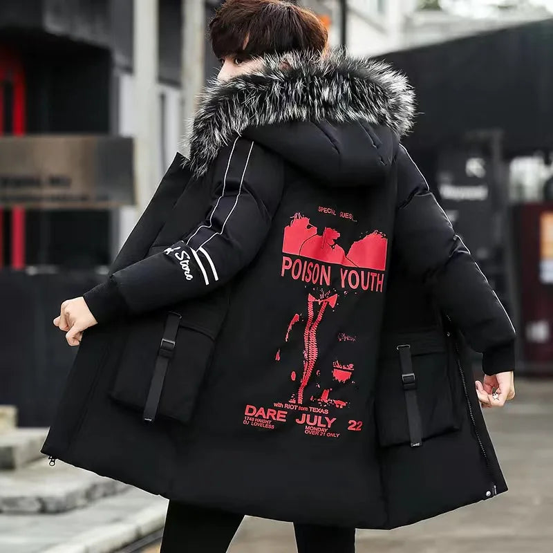 Men's Winter Jacket New Winter Cotton Coat Men's Long Section Trend Youth Handsome Camouflage Clothes Casual Jacket