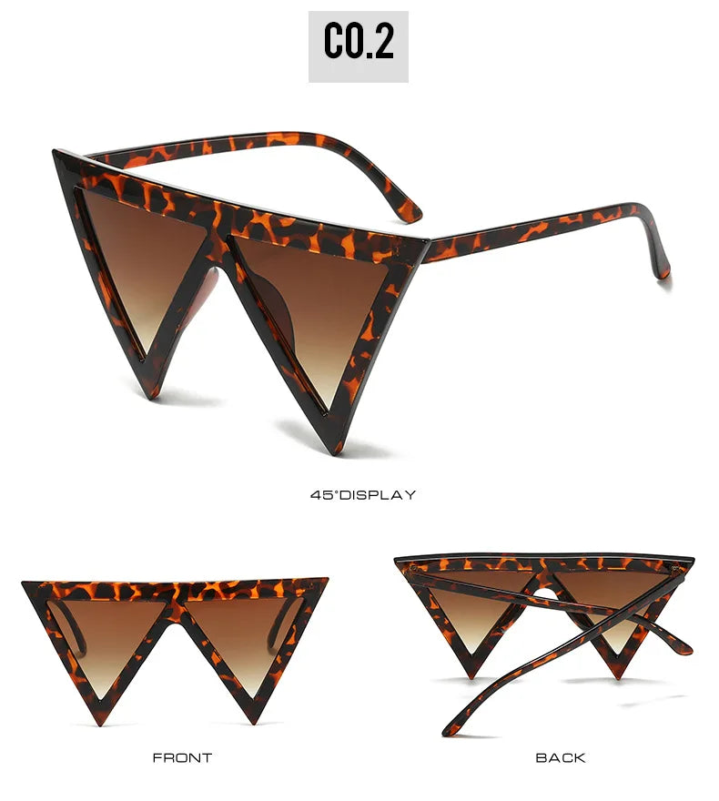 Fashion Y2k Triangle Punk Shades Sunglasses Goggle Women Men Big Frame Steampunk Sun Glasses Trend Windproof Eyewear gafas de so