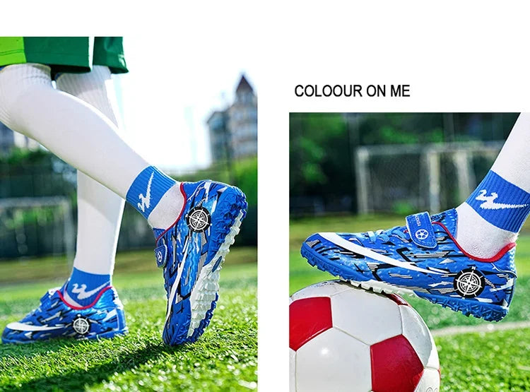 Boys Professional Football Training Shoes Running Sports Shoes Athletic Cleats Primary School Students Long Nails