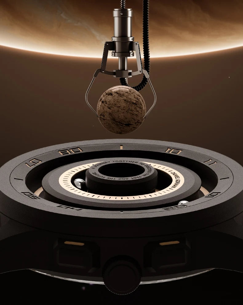 DANIEL GORMAN Red Planet Design Quartz Watch for Men Waterproof Luminous Sport Wristwatch with Magnetic Bead Pointers DG0525Red