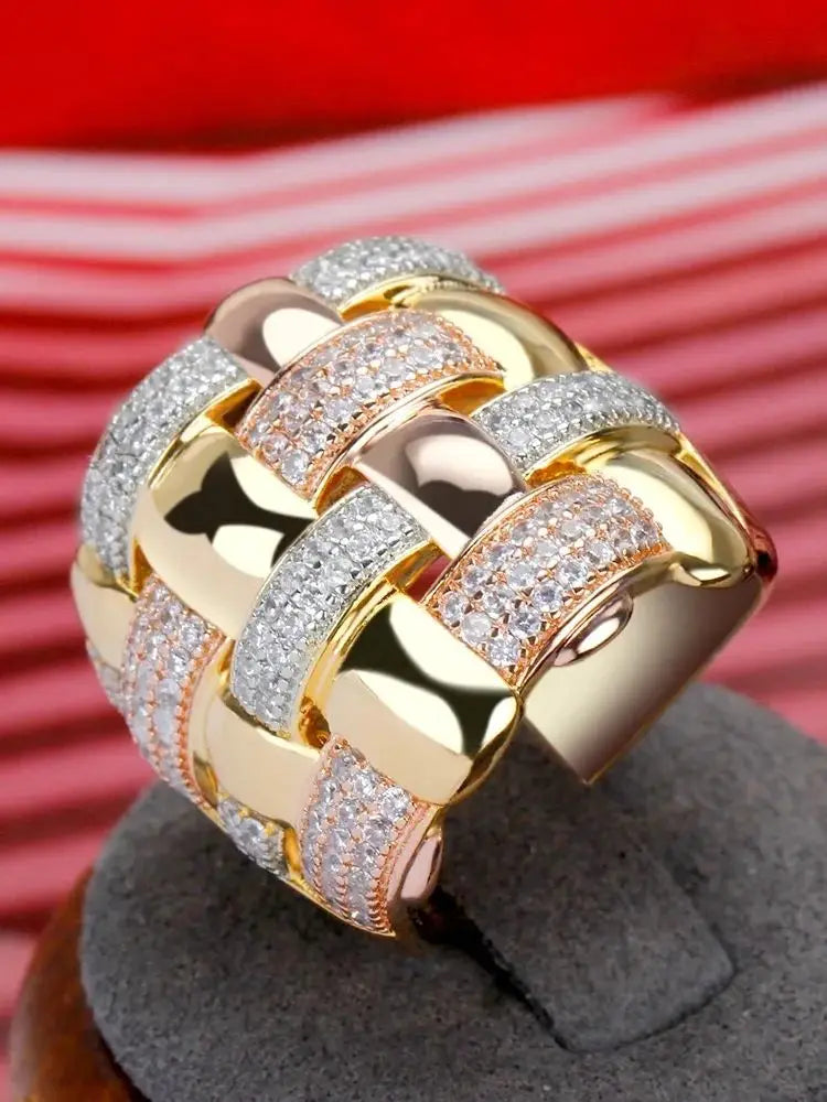 JEWEL Romantic and Shiny Line Cross Winding Rings High Quality CZ Finger Ring for Women Wedding Jewelry Birthday Party Gift